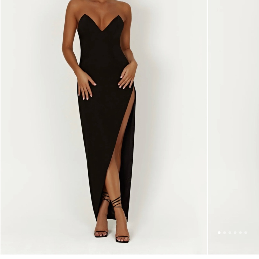 Meshki Black Strapless Gown